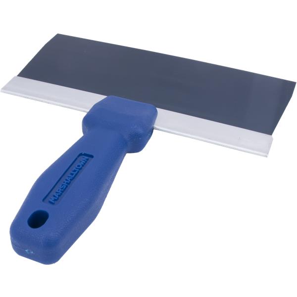 Side view of a MARSHALLTOWN Blue Steel Taping Knife