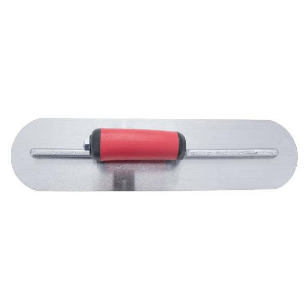 Top view of a MARSHALLTOWN QLT fully rounded finishing trowel