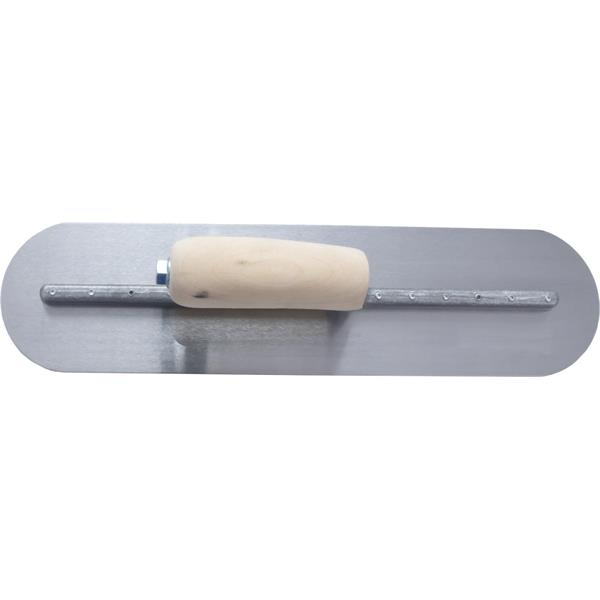 Top view of a MARSHALLTOWN QLT fully rounded finishing trowel