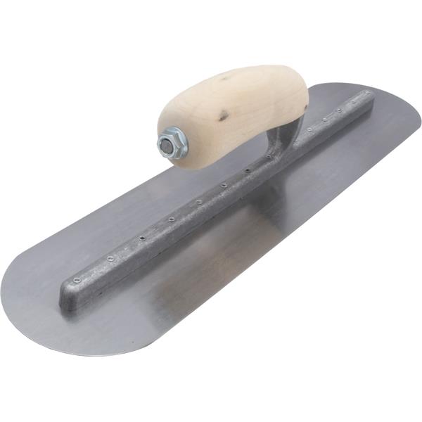 MARSHALLTOWN QLT fully rounded finishing trowel side profile