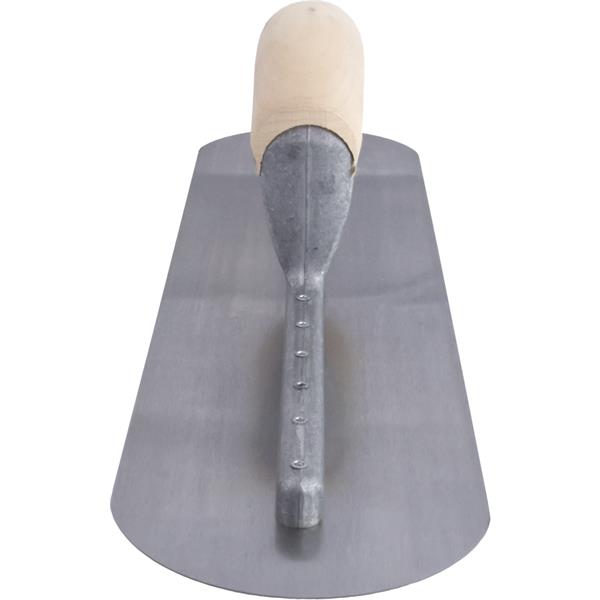 Front view of a MARSHALLTOWN QLT fully rounded finishing trowel