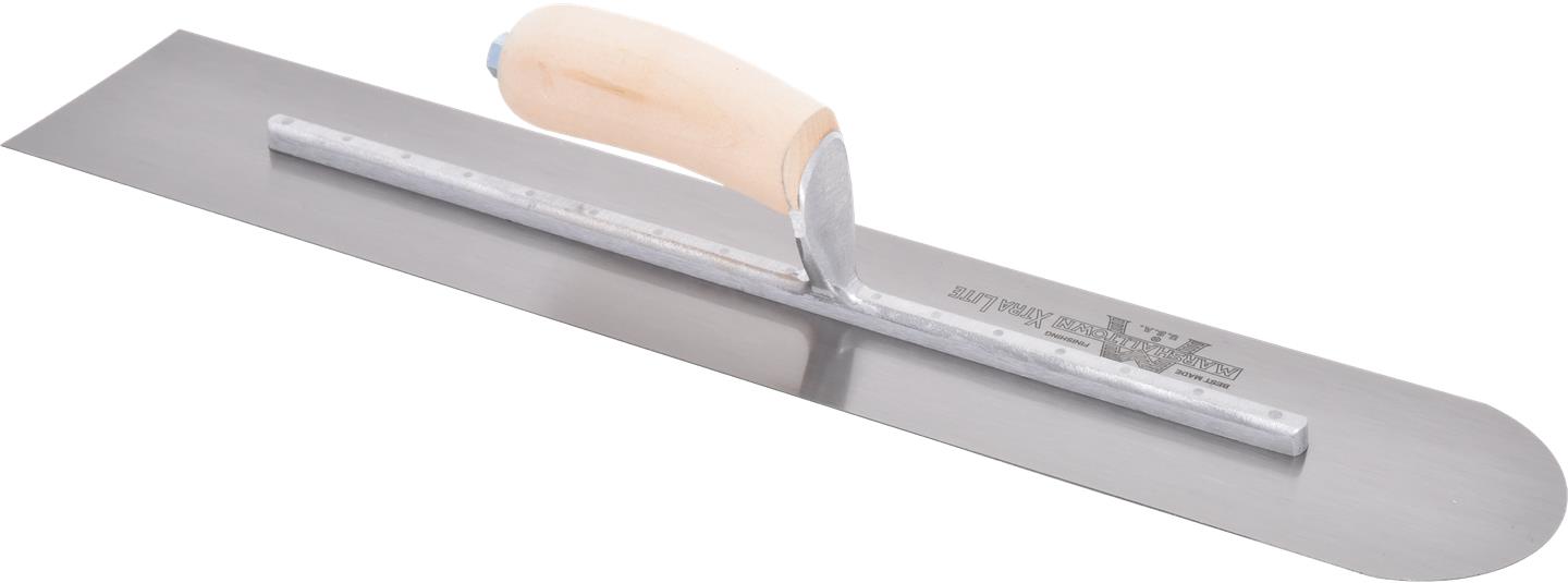 Fully Rounded Finishing Trowels, 102mm Width, Blue Steel Blade, 559mm Length, Du