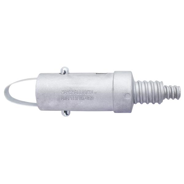 Side profile of a MARSHALLTOWN push button handle adapter