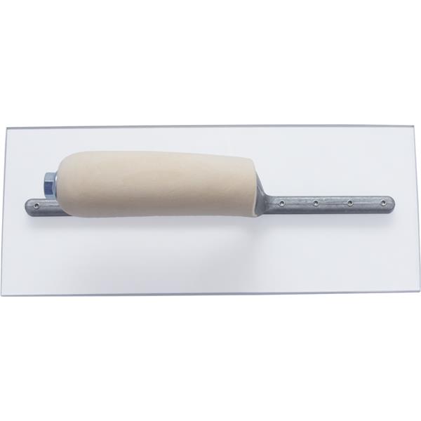 Top view of a MARSHALLTOWN finishing trowel - plastic handle