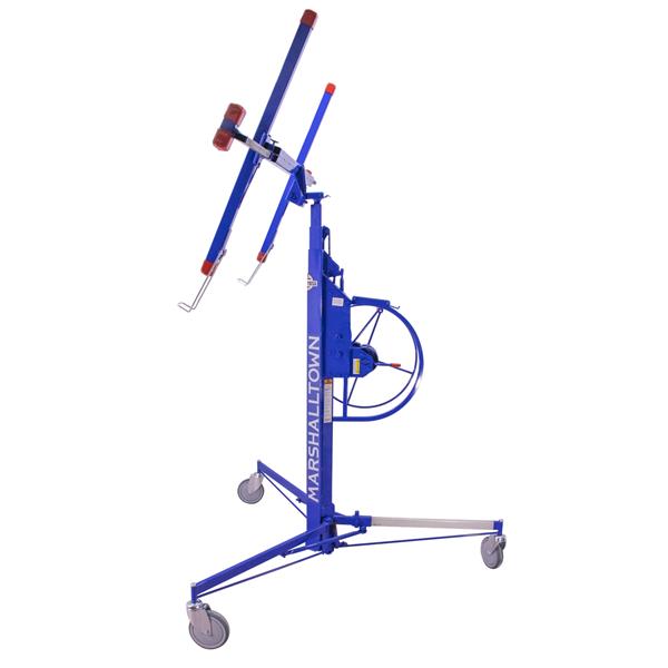 Side profile of a MARSHALLTOWN drywall lift on wheels