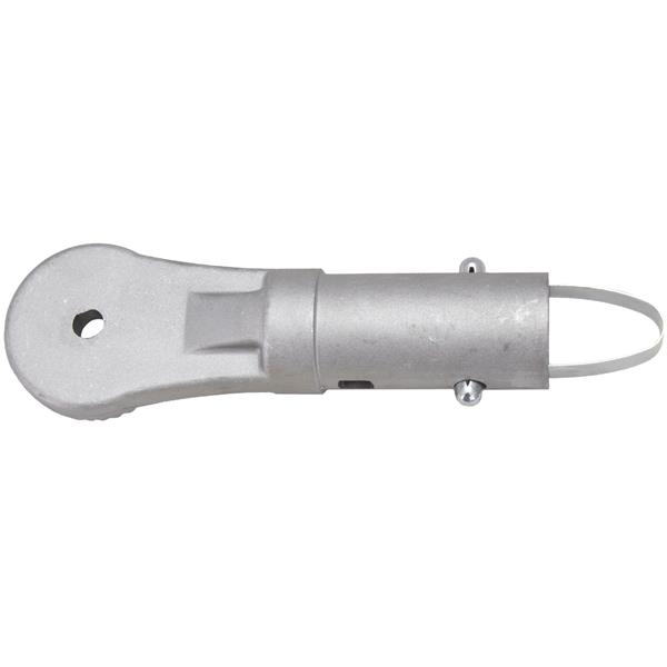 Close-up of a MARSHALLTOWN push button handle adapter