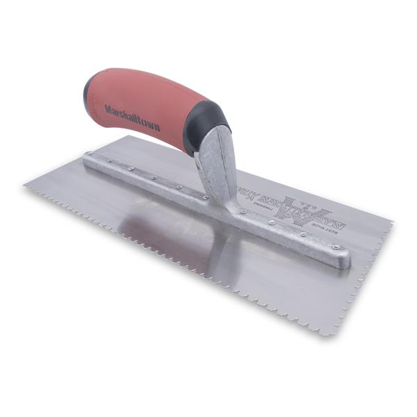 MARSHALLTOWN cut-back notched trowel with ergonomic handle