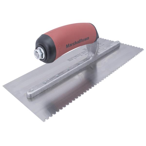 MARSHALLTOWN cut-back notched trowel with ergonomic handle
