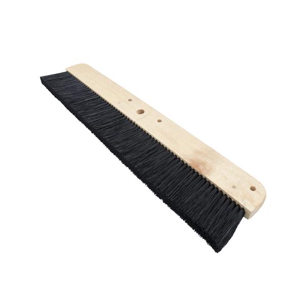 Angled view of a MARSHALLTOWN wood backed concrete broom