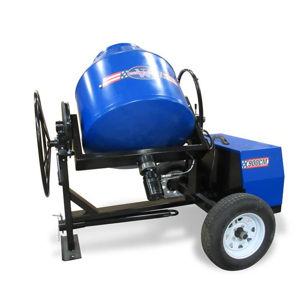 Side view of a MARSHALLTOWN concrete mixerpliant