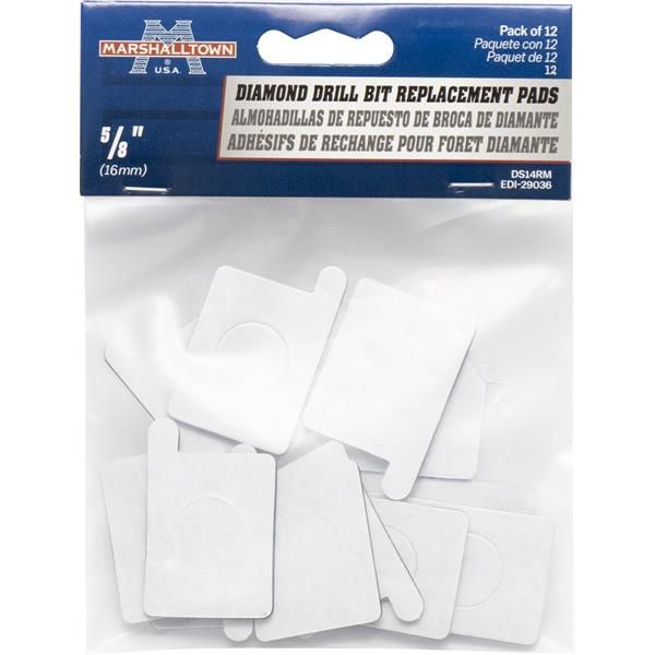 Packaging of MARSHALLTOWN diamond drill bit replacement pads
