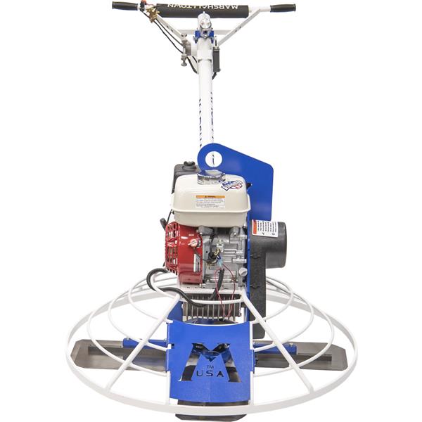 Front view of a MARSHALLTOWN power trowel machine
