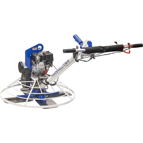 Side view of a MARSHALLTOWN power trowel machine
