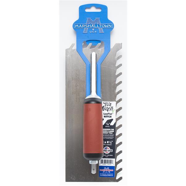 MARSHALLTOWN LayFlat™ Notched Trowel in packaging