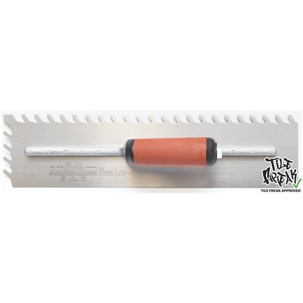 MARSHALLTOWN LayFlat™ Notched Trowel in horizontal position