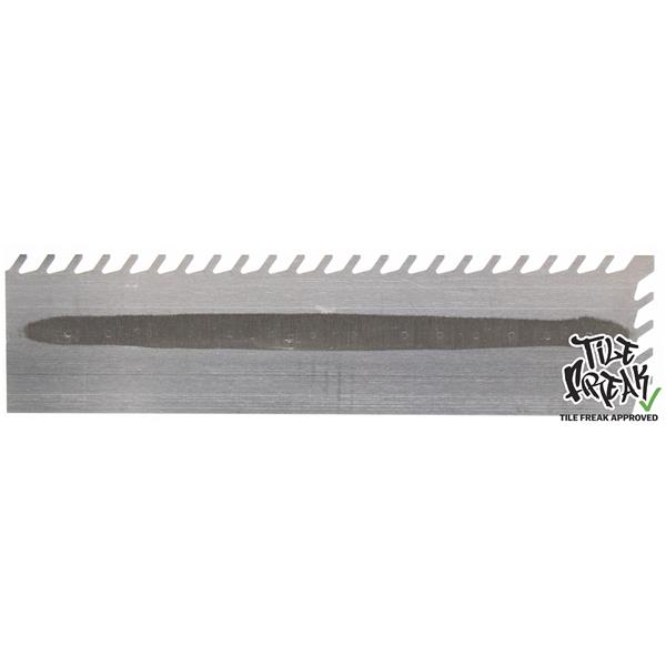 MARSHALLTOWN LayFlat™ Notched Trowel with Tile Freak Approved logo