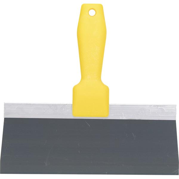 Front view of a WAL-BOARD TOOLS yellow handle taping knife