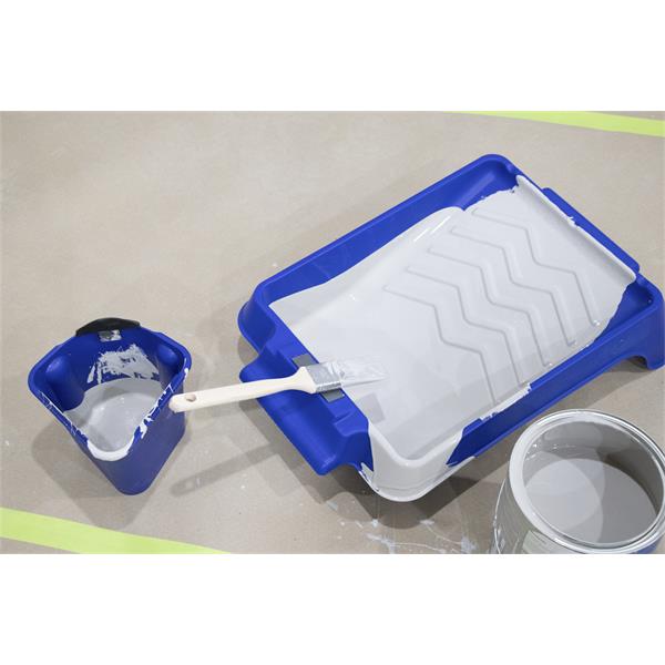 MARSHALLTOWN heavy-duty paint tray in use with paint and brush nearby