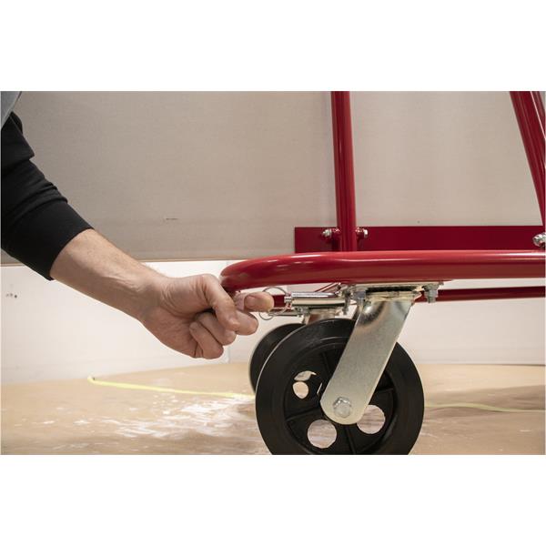 Hand operating a MARSHALLTOWN drywall cart