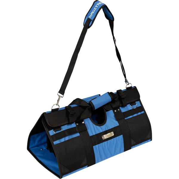 Side profile of MARSHALLTOWN tote bag with shoulder strap