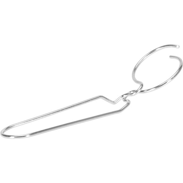 Metal accessory with a circular loop and elongated triangular design