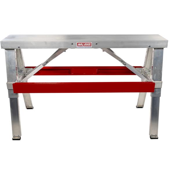 Front view of a WAL-BOARD TOOLS aluminum folding bench