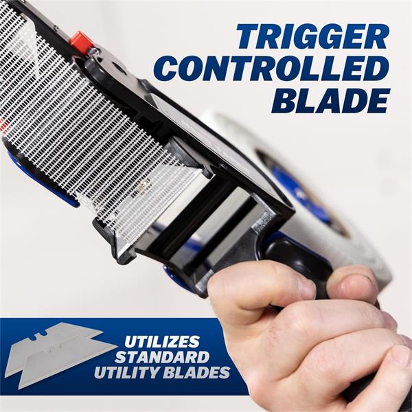 Hand-held MARSHALLTOWN mesh taper with trigger-controlled blade