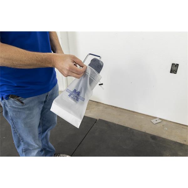 Storing a paint roller with a MARSHALLTOWN Paint Roller Saver bag