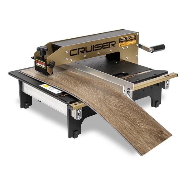 Bullet Tools Cruiser flooring shear cutting a plank