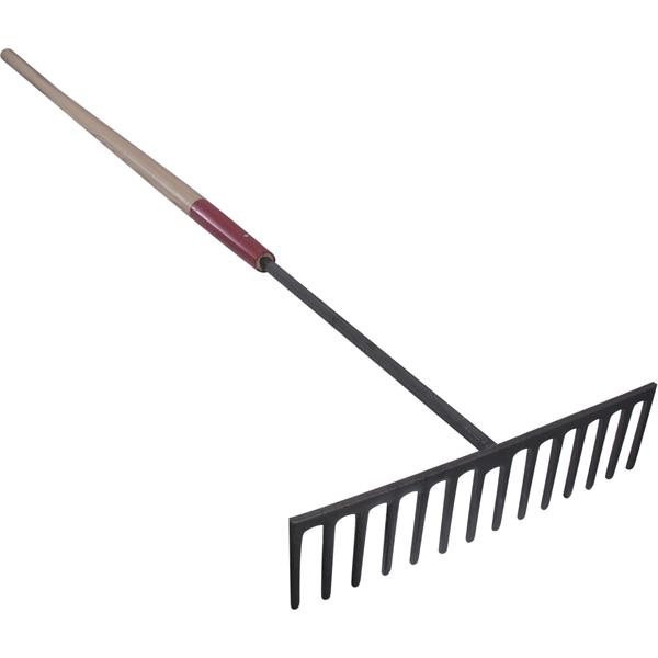 Angled view of a MARSHALLTOWN asphalt rake