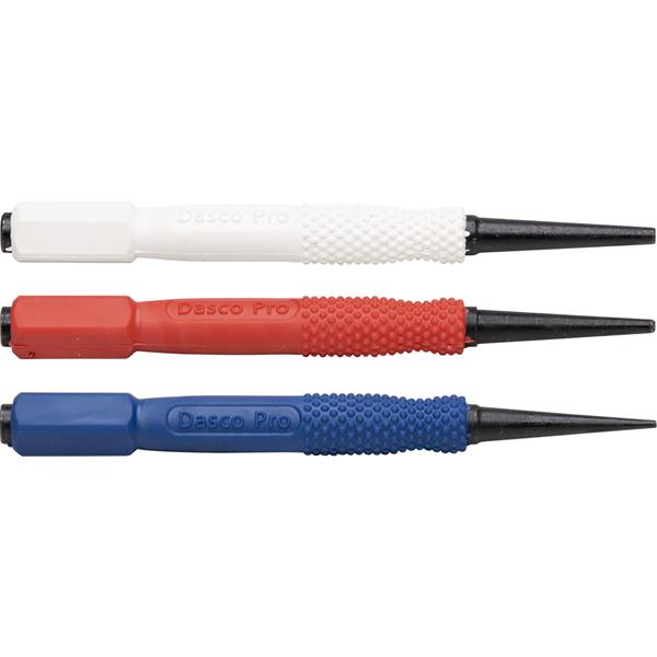 Set of three DASCO PRO nail sets with textured grips.