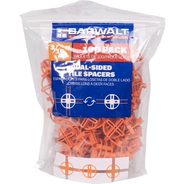 Pack of BARWALT dual-sided tile spacers in plastic bag.