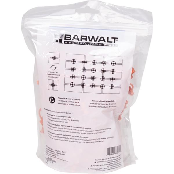 Barwalt dual-sided tile spacers in retail packaging