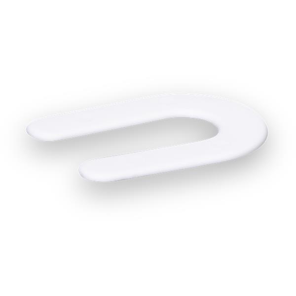 BARWALT Horseshoe Spacer in white, U-shaped for precise tile spacing.