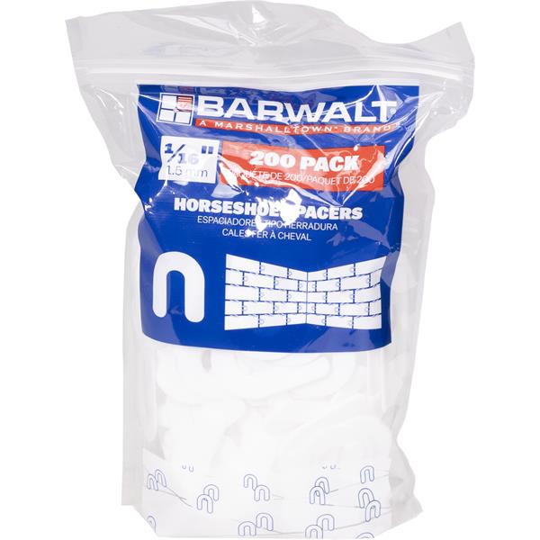 Package of BARWALT horseshoe spacers for tile installation