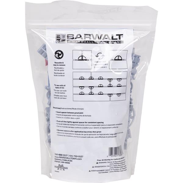 BARWALT dual-sided tile spacers in packaging