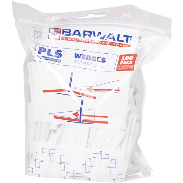 Bag of BARWALT PLS Tile Leveling System wedges, 100 pack